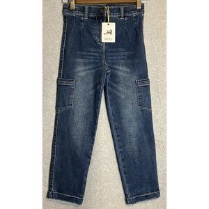 NEW Finding Foxtale Kids Girls Size 8 Go Anywhere Jeans Blue Adjustable Waist